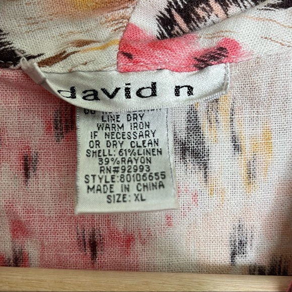 David N linen blend button down blazer / jacket - Picture 5 of 5